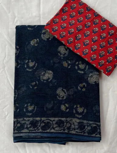 Traditional Bagru Print Kota Saree